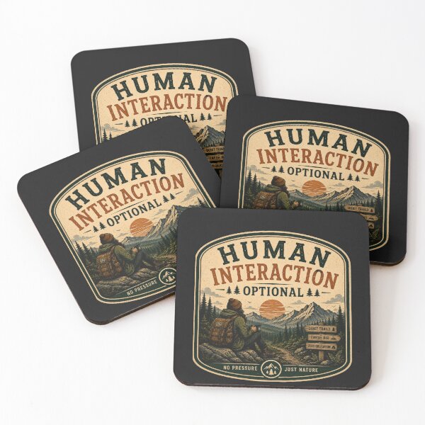Item preview, Human Interaction Optional – Retro Hiking Introvert Nature Design designed and sold by MotylekAnia.