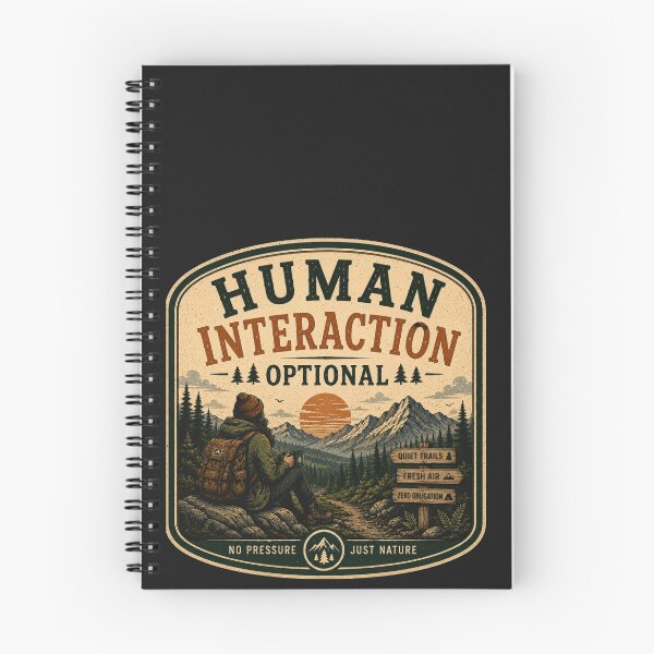 Item preview, Human Interaction Optional – Retro Hiking Introvert Nature Design designed and sold by MotylekAnia.