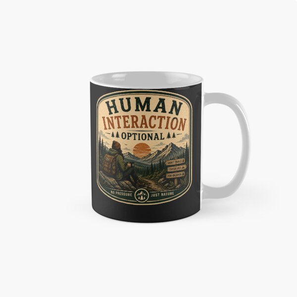 Item preview, Human Interaction Optional – Retro Hiking Introvert Nature Design designed and sold by MotylekAnia.