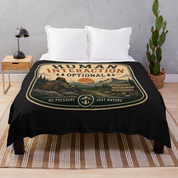 Item preview, Human Interaction Optional – Retro Hiking Introvert Nature Design designed and sold by MotylekAnia.