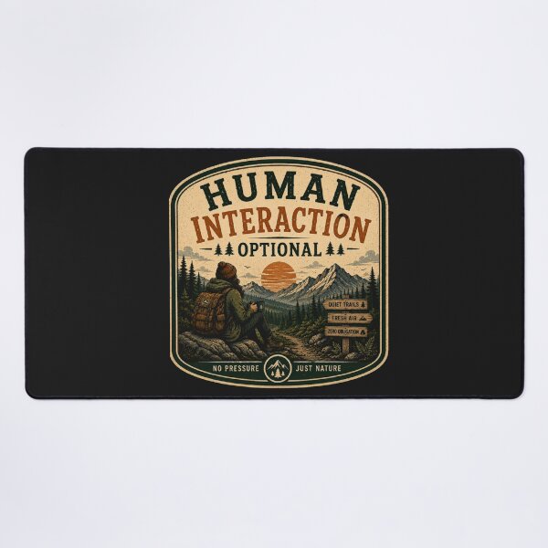 Item preview, Human Interaction Optional – Retro Hiking Introvert Nature Design designed and sold by MotylekAnia.