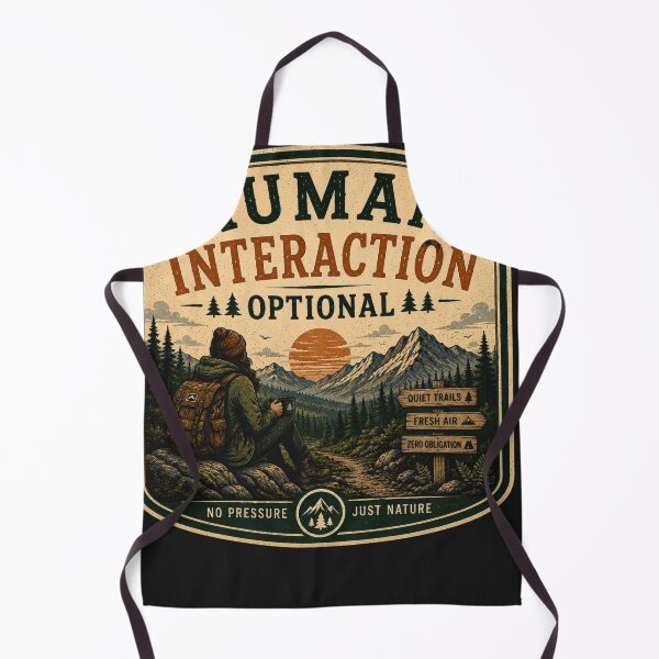 Item preview, Human Interaction Optional – Retro Hiking Introvert Nature Design designed and sold by MotylekAnia.