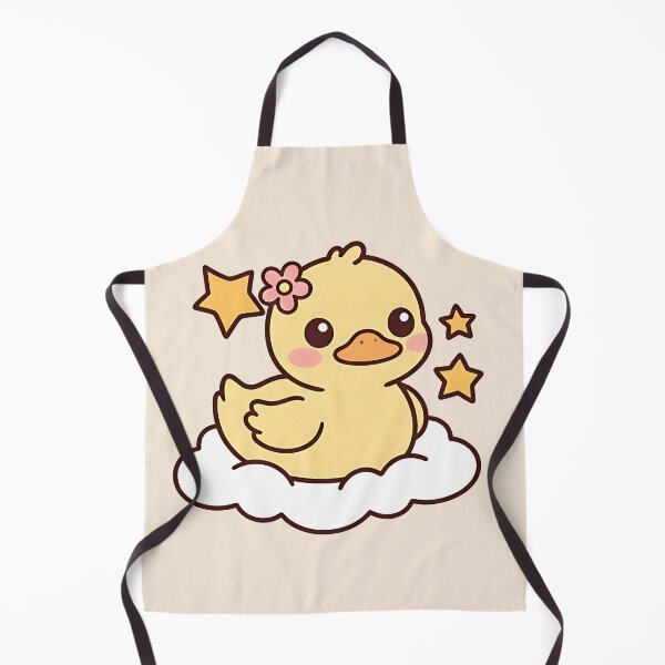 Item preview, Cute Kawaii Yellow Duck on Cloud – Sweet Rubber Duckling with Stars Chibi Illustration designed and sold by UniGift.