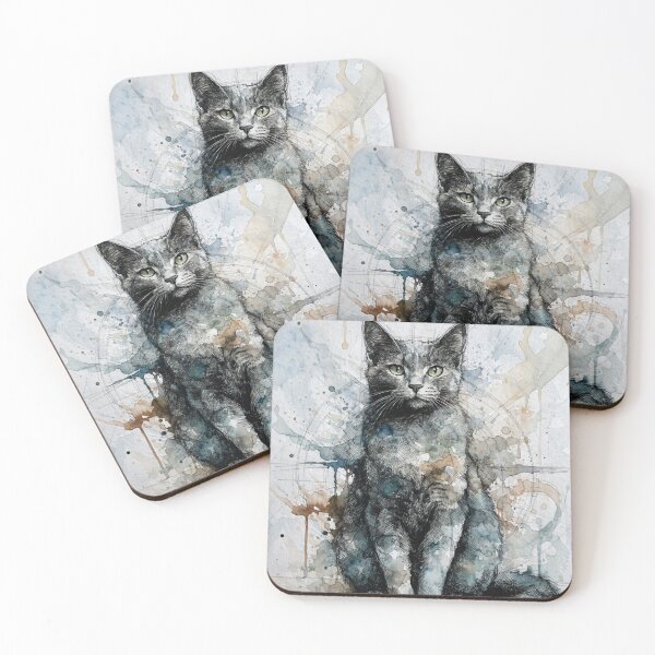 Item preview, Intricate Ink and Watercolor Cat Portrait designed and sold by Paolo-Bandal.