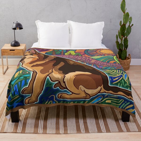 Item preview, A vibrant, stylized  interpretation of a German Shepherd designed and sold by AirCrayons27.