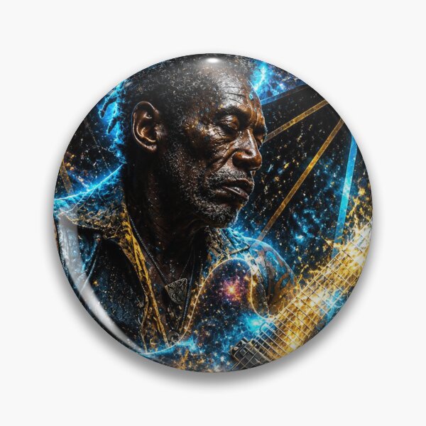 Item preview, Cosmic Blues Guitarist Crossroads — Bold Electric Soul Music Art Print designed and sold by CosmicRockArt.