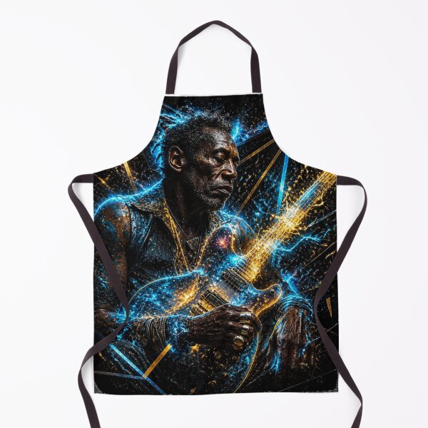 Item preview, Cosmic Blues Guitarist Crossroads — Bold Electric Soul Music Art Print designed and sold by CosmicRockArt.