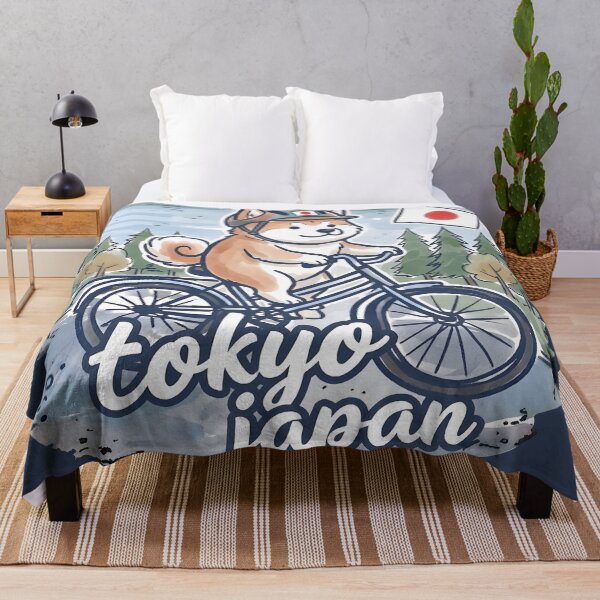 Item preview, Tokyo Japan Bicycling Dog Cute Cyclist Skyline  designed and sold by HowToCanadian.