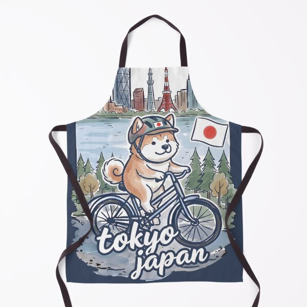 Item preview, Tokyo Japan Bicycling Dog Cute Cyclist Skyline designed and sold by HowToCanadian.