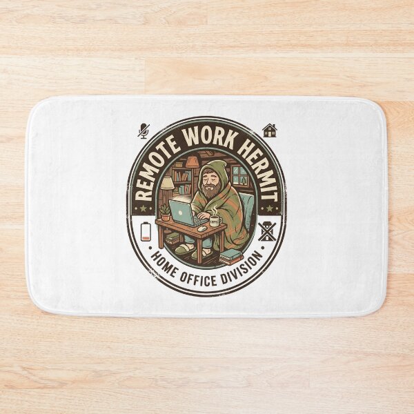 Item preview, Remote Work Hermit Home Office Division Cozy Badge Graphic designed and sold by Fenay Designs.
