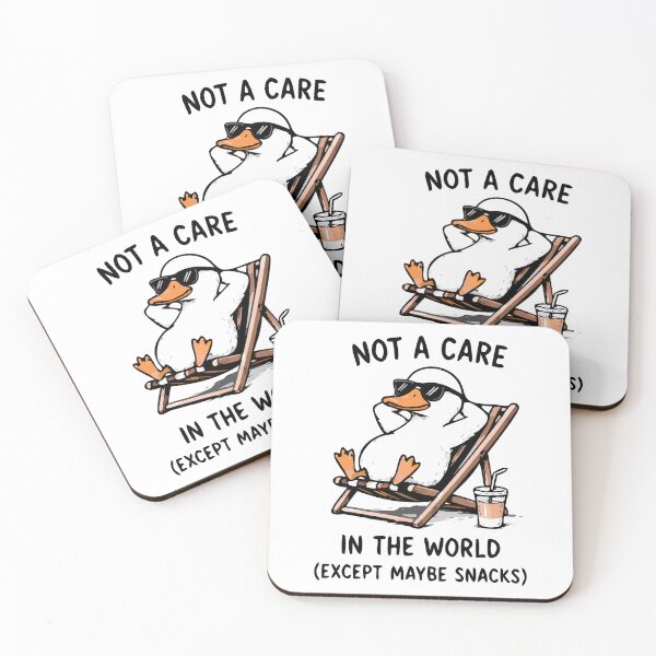 Item preview, Not A Care In The World (Except Maybe Snacks) – Funny Relaxed Duck Shirt designed and sold by FAFshop.