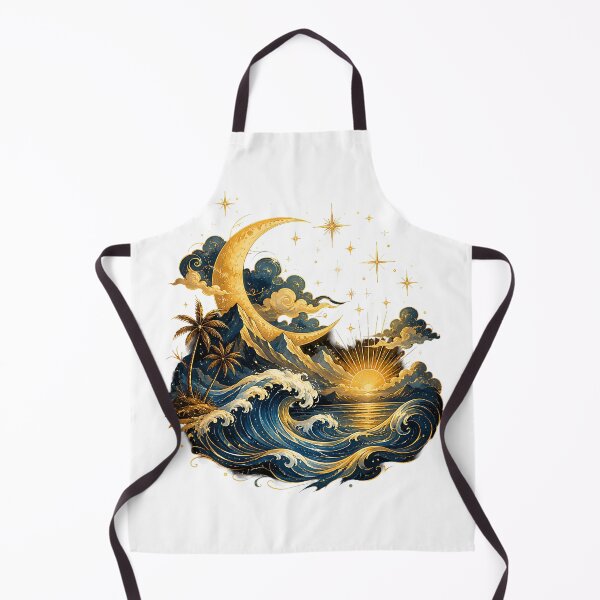 Item preview, Celestial Tropical Paradise Moon and Waves   designed and sold by Jaideep Walia.