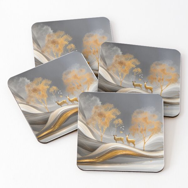 Item preview, ✨Luxury Golden Deer Abstract Landscape✨ designed and sold by CheersTOGETHER.
