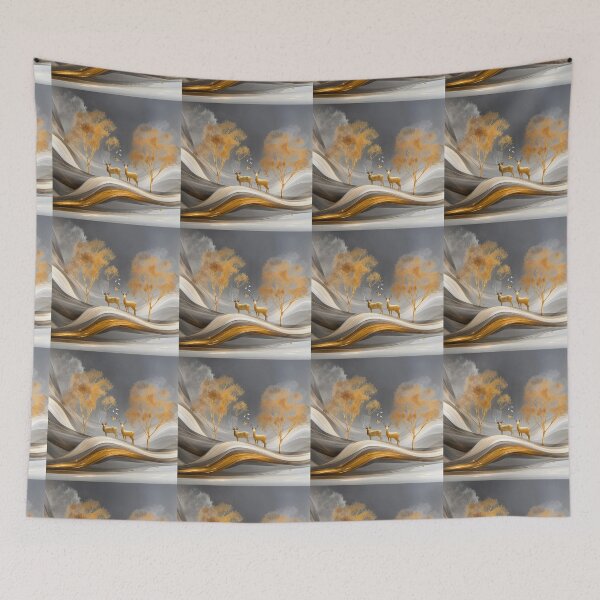Item preview, ✨Luxury Golden Deer Abstract Landscape✨ designed and sold by CheersTOGETHER.