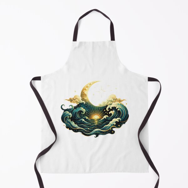 Item preview, Celestial Crescent Moon and Sunlit Ocean Waves designed and sold by Jaideep Walia.
