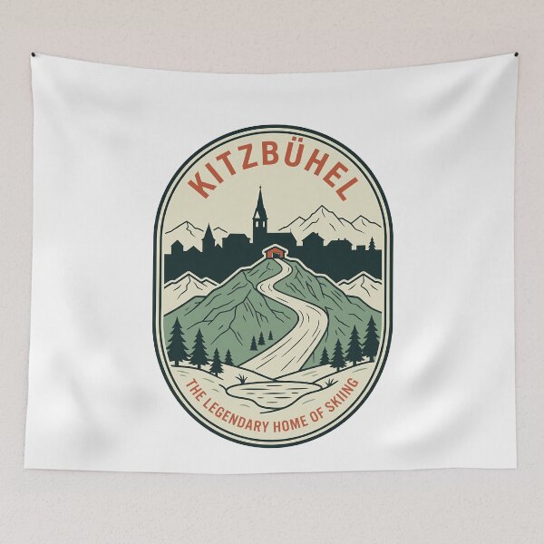 Item preview, Vintage Kitzbuhel Austria Skiing Mountain Travel Badge designed and sold by k3rstman1.