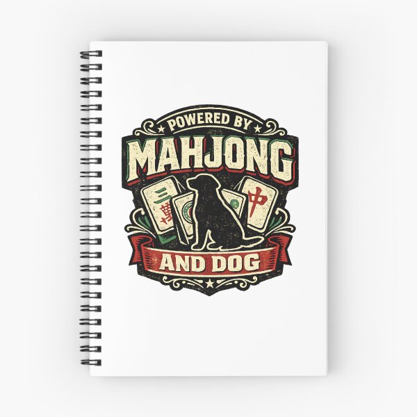 Item preview, Powered By Mahjong And Dog Cute Canine Gamer Humor Vintage Style designed and sold by get55shirt.