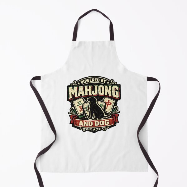 Item preview, Powered By Mahjong And Dog Cute Canine Gamer Humor Vintage Style designed and sold by get55shirt.