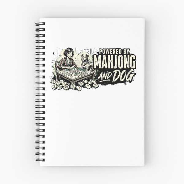 Item preview, Powered By Mahjong And Dog Funny Mahjong Player Pet Lover Retro Design designed and sold by get55shirt.