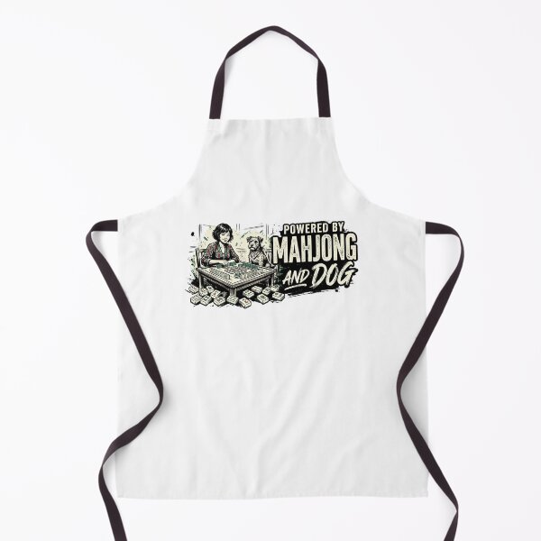 Item preview, Powered By Mahjong And Dog Funny Mahjong Player Pet Lover Retro Design designed and sold by get55shirt.