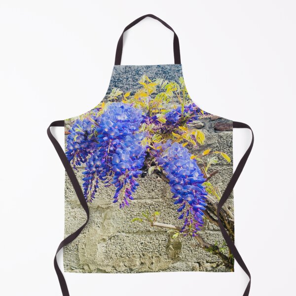 Item preview, Cascading Purple Wisteria Blooms on Rustic Stone Wall designed and sold by BalkanBloom.