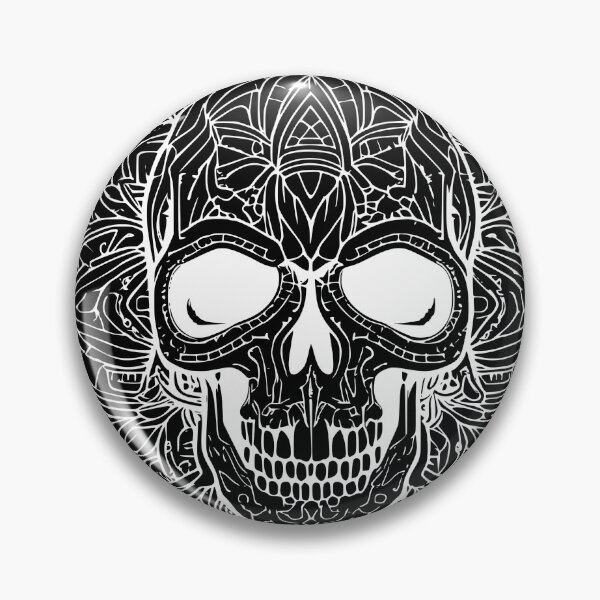 Item preview, Gothic Sugar Skull Mandala Reverse Coloring Page designed and sold by DarkOriginArts.