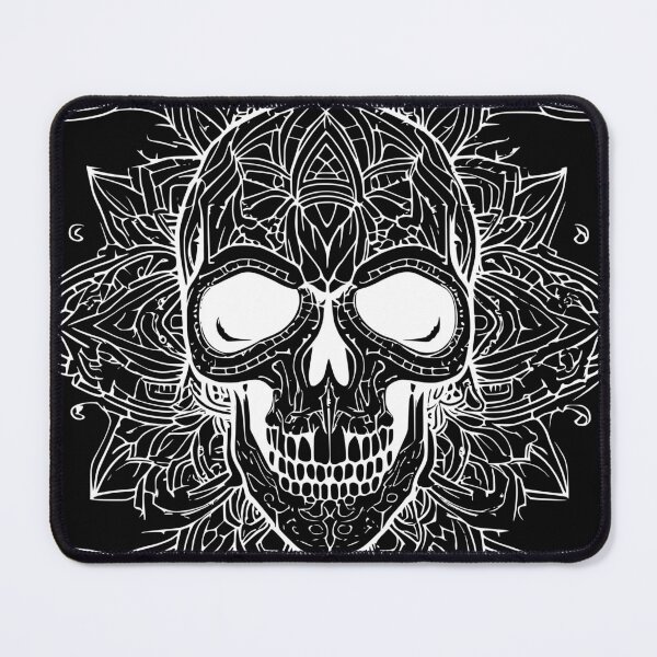 Item preview, Gothic Sugar Skull Mandala Reverse Coloring Page designed and sold by DarkOriginArts.