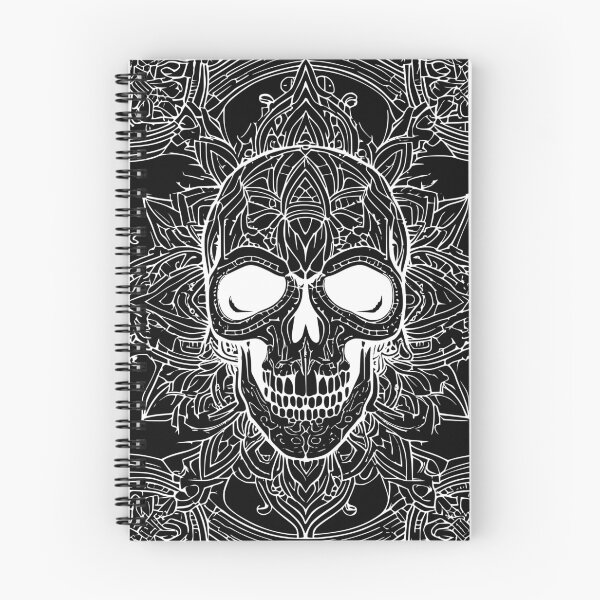 Item preview, Gothic Sugar Skull Mandala Reverse Coloring Page designed and sold by DarkOriginArts.