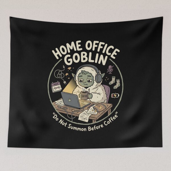 Item preview, Home Office Goblin Do Not Summon Before Coffee Funny Cartoon designed and sold by Fenay Designs.