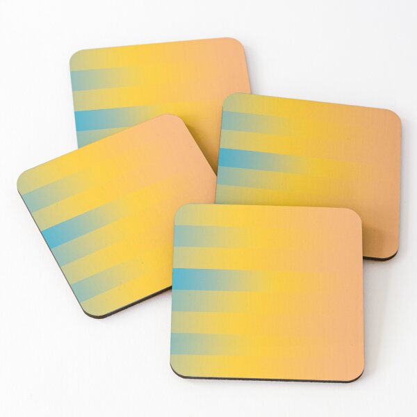 Item preview, Yellow Cyan Gradient Stripes Abstract Modern Minimalist Poster designed and sold by ByJacobHam.