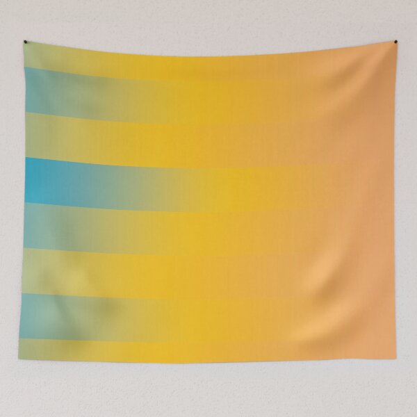 Item preview, Yellow Cyan Gradient Stripes Abstract Modern Minimalist Poster designed and sold by ByJacobHam.
