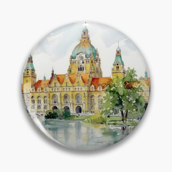 Item preview, Hannover New Town Hall Watercolor designed and sold by caracatita75.