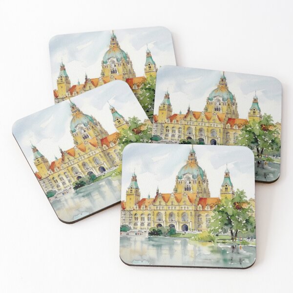 Item preview, Hannover New Town Hall Watercolor designed and sold by caracatita75.