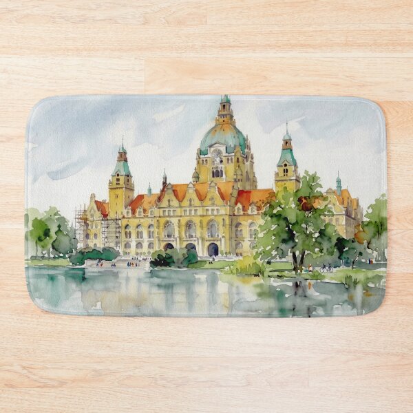 Item preview, Hannover New Town Hall Watercolor designed and sold by caracatita75.