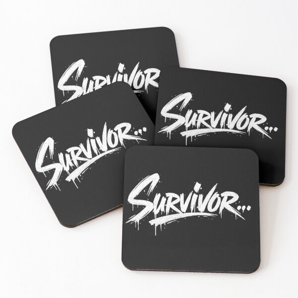 Item preview, Survivor Graffiti Street Art Bold Typography Quote (White) designed and sold by P’s stuff.