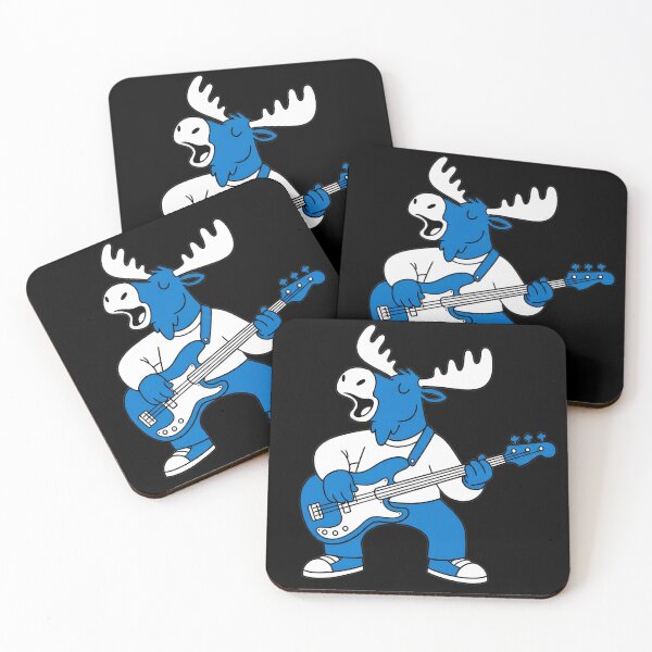 Item preview, Funny Moose Playing Bass Guitar, Bassist Animal Sticker, Musician Gift designed and sold by Mono.fi Studios.