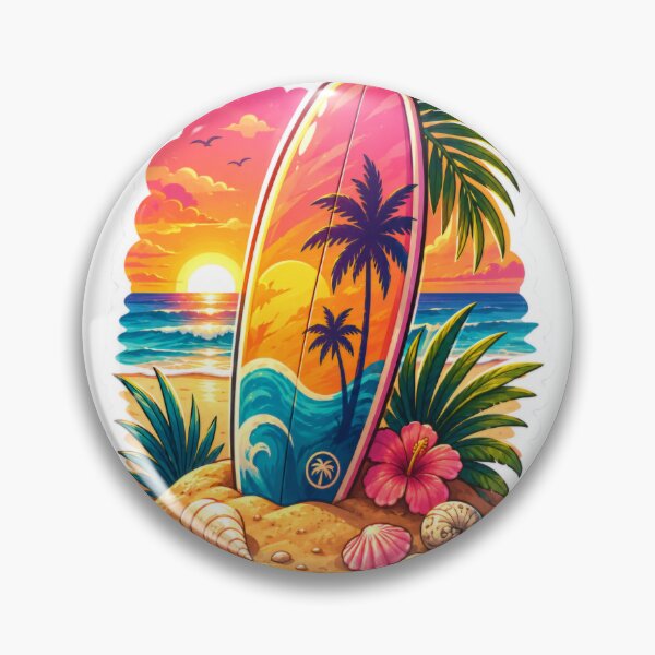 Item preview, Tropical Surfboard Sunset Beach  Art designed and sold by Artifyes.