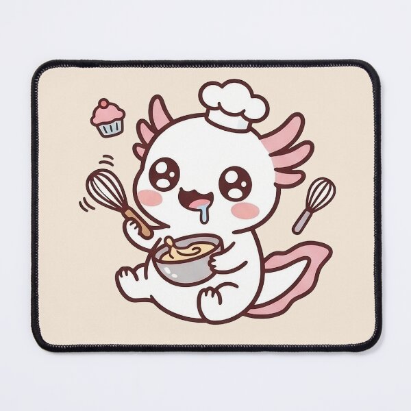 Item preview, Cute Kawaii Axolotl Chef Baking – Sweet Chibi Mexican Walking Fish with Whisk and Cupcake Illustration designed and sold by UniGift.