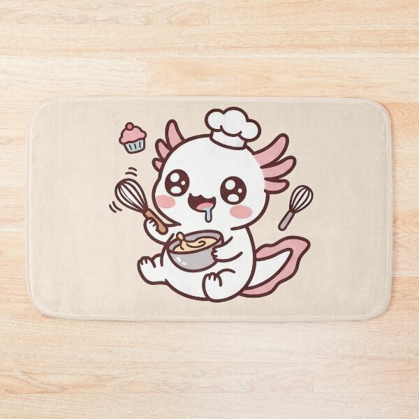 Item preview, Cute Kawaii Axolotl Chef Baking – Sweet Chibi Mexican Walking Fish with Whisk and Cupcake Illustration designed and sold by UniGift.