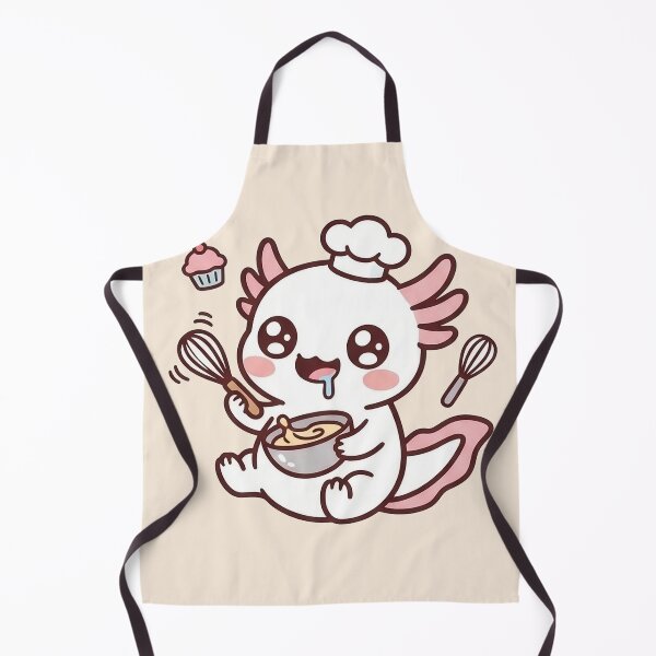 Item preview, Cute Kawaii Axolotl Chef Baking – Sweet Chibi Mexican Walking Fish with Whisk and Cupcake Illustration designed and sold by UniGift.