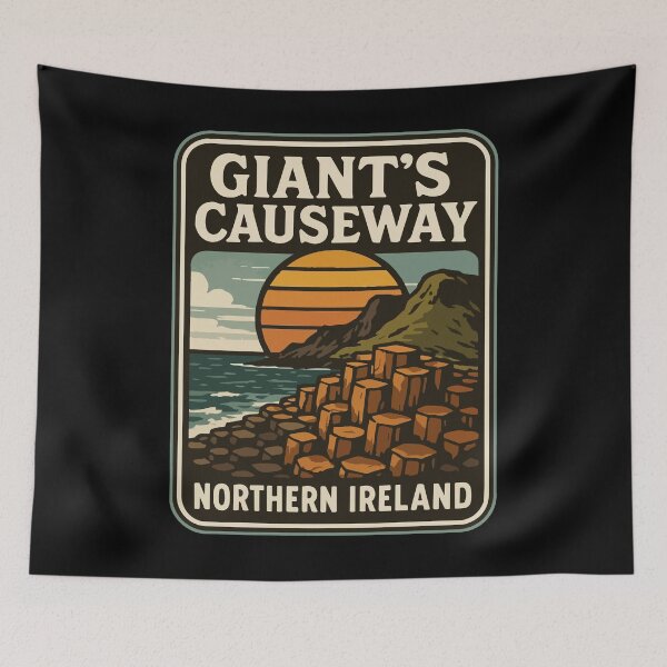 Item preview, Giant's Causeway Northern Ireland Retro Travel designed and sold by TomFrontierArt.