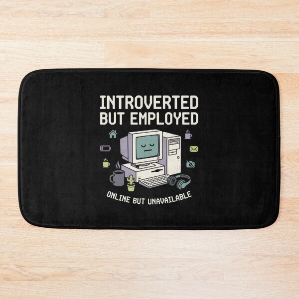Item preview, Introverted But Employed Retro Desktop Computer Home Office Graphic designed and sold by Fenay Designs.