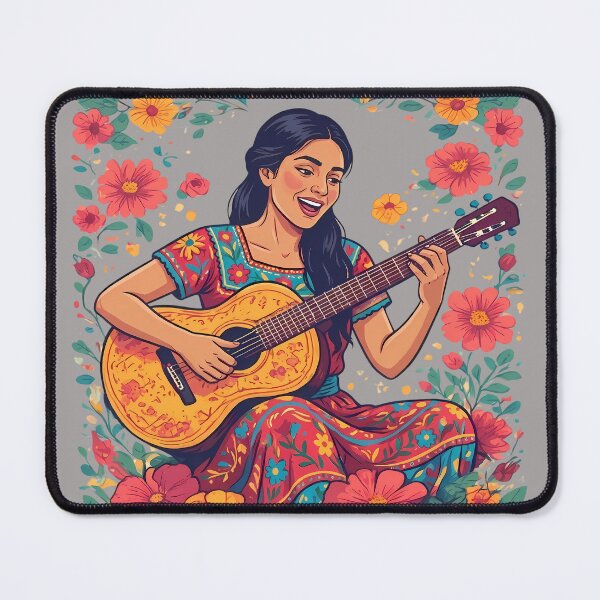 Item preview, Mexican Folk Girl with Acoustic Guitar - Music Festival designed and sold by Art-Arcade6.