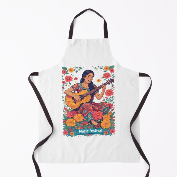 Item preview, Mexican Folk Girl with Acoustic Guitar - Music Festival designed and sold by Art-Arcade6.