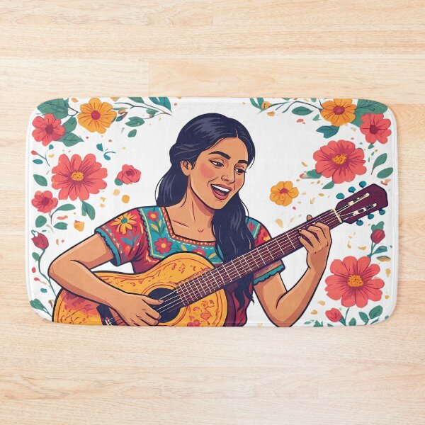 Item preview, Mexican Folk Girl with Acoustic Guitar - Music Festival designed and sold by Art-Arcade6.