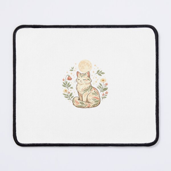 Item preview, Dreamy Moon Cat Boho Aesthetic Illustration designed and sold by SRM27.