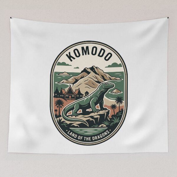Item preview, Vintage Komodo Island Indonesia Travel Badge designed and sold by k3rstman1.