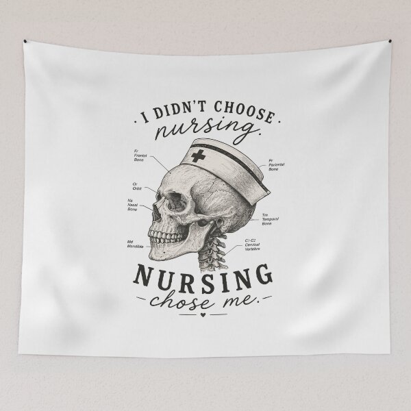 Item preview, I Didn't Choose Nursing Nursing Chose Me – Skull Nurse Anatomy T-Shirt designed and sold by KiwyStudio.