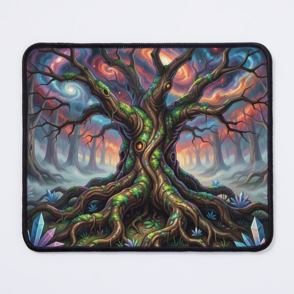 Item preview, Mystical ancient tree with vibrant colors, cosmic sky and powerful fantasy atmosphere designed and sold by FotoworldEdel.