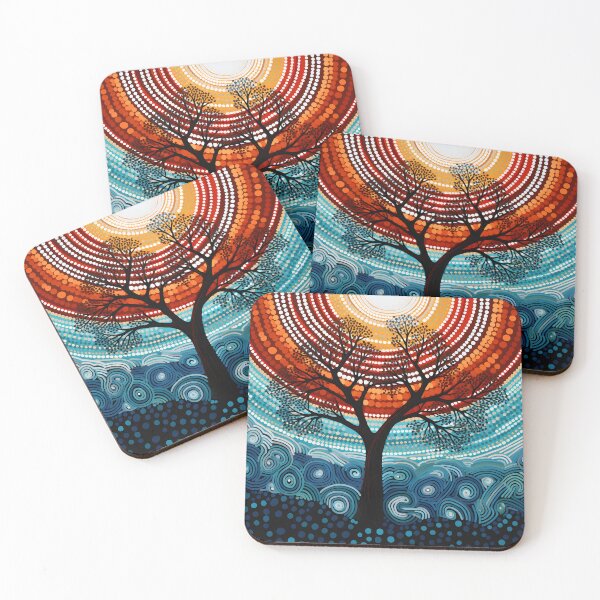 Item preview, Aboriginal Inspired Dot Art - Litchfield Water Tree designed and sold by GrinGalore.
